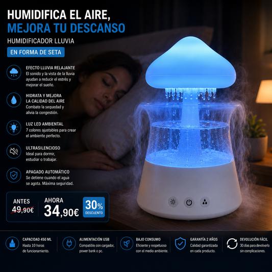 Difusor Humidificador Nube de Lluvia