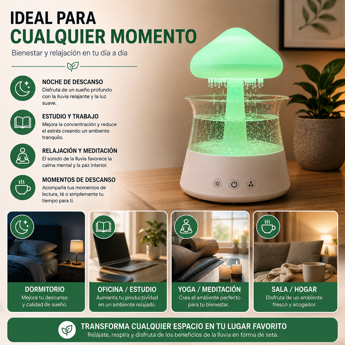 Difusor Humidificador Nube de Lluvia