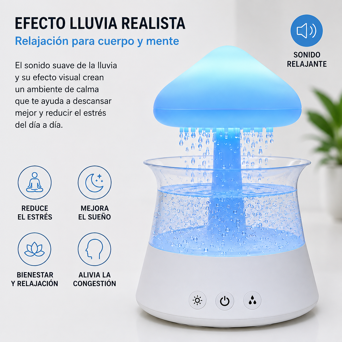 Difusor Humidificador Nube de Lluvia